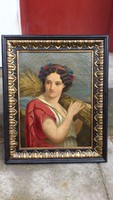 Antik festmény , női portré