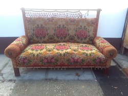 Old German sofa, sofa, bed, sofa - with copper headrest