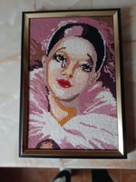 Tapestry picture, beautiful frame, 24.5 x 35 cm