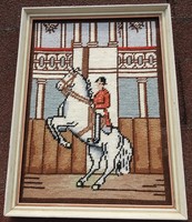 Napóleon ágaskodó lovon - gobelin kép