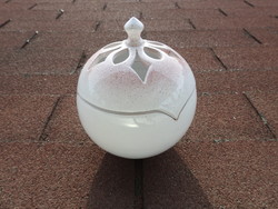 Fine art large spherical ceramic bonbonier - sugar bowl