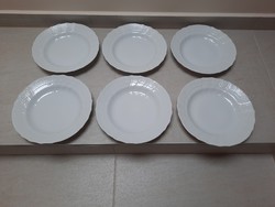 6 db Herendi fehér tányér