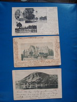3 db budapesti képeslap , 1910 előtti. Vígszinház, Erzsébet-híd, Szabadság -tér