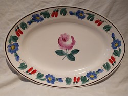 Old Kispest granite hand painted hard tile oval serving tray bowl