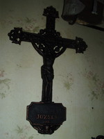 Original antique cast iron cross crucifix body approx. 70cm iron