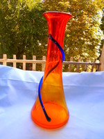 Kézműves  üveg váza  30,5 cm