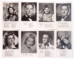 8 pcs old actor postcard picture photo signed dedicated film shop song pictures karády katalin honthy hanna