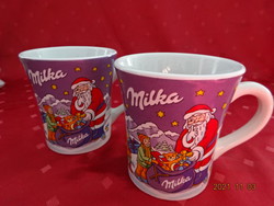 German porcelain glass with milka inscription, Santa Claus. He has! Jókai.