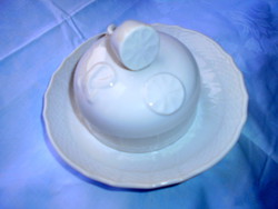 Herendi porcelán  vaj szervírozó tányér citromfogós fedéllel