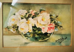 Antique rose watercolor, 1928