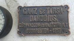 Ganz és Társa Danubius Hajógyár Budapest tábla Loft industrial gépipari