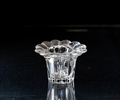 Retro üveg gyertyatartó - virágkehely - skandináv mid-century modern design