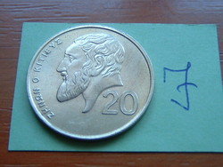 Cyprus 20 cents 1990 bronze, Kitioni genius, philosopher of the Royal Mint, llantrisan #j