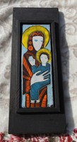 Art deco virgin mary with your baby - fire enamel image