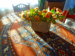 Huge festive kelim tablecloth in excellent condition