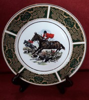 Lovas, beagle-s vadász jelenetes Sadler porcelán dísztányér, tányér 2.