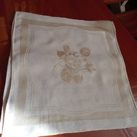 6 pcs cream-colored damask napkins, 30 x 32 cm