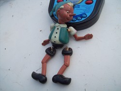 Antik, régi Pinokkió celluloid figura eredeti.Gumik kinyúltak,cserélni kell