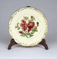 1G511 butter-colored zsolnay porcelain floral plate 8.5 Cm