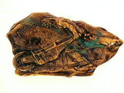 Antik bronz Nay és Rona hamutartó