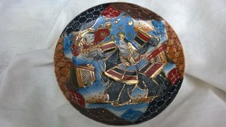 Antik plasztikus festésű japán tányérka,süteményes, kínáló-hibátlan