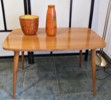 Retro, solid wood coffee table covered with walnut veneer 1960s-70s