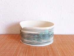 Contemporary modern porcelain serving bowl with ceramic centerpiece