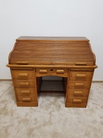 Particularly beautiful antique lingel desk with light-colored blinds or shutters