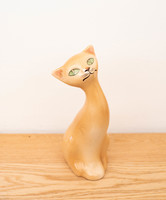 Gránit Kispest retro porcelán cica - narancssárga macska figura - cicus