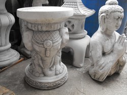 Ritka Kerek virágtartó Elefánt zsámoly szobor posztamens Keleti kerti kertépítő Fagyálló Műkő