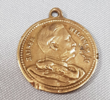 Old copper pendant ii. German Emperor William and iii. German Emperor Frederick