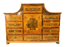Baroque 18th century inlaid chest of drawers ii.