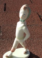Aquincumi porcelán gyerek figura - kislány esernyővel