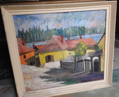 Virányi Endre: 1906-1996 hatalmas olaj / vászon festmény képcsarnokos keretben