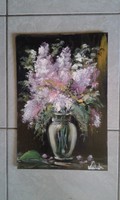 "Orgona-virágcsendélet" festmény 40 x 27 cm