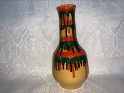 Retro iparművészeti nagy váza pici hibával, 30 cm.