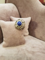 Antik ezüst gyűrű, lápisz lazuli kővel