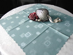 Olive green silk tablecloth 76 x 76 cm