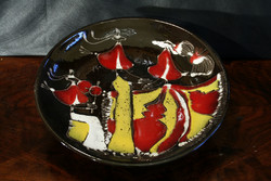 Hungarian craftsman ceramic decorative plate dancing nymphs girls wall bowl plate decorative plate 29,5cm