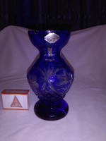Kék kristály váza - Echt - 16 cm