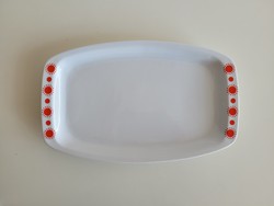 Old Great Plains porcelain tray large size 38.5 cm centrum varia red patterned retro bowl