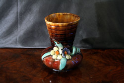 Hops with floral pattern in glazed ceramic vase 18cm