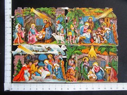 Embossed circa 1890 liho sticker pressed colorful nativity scene picture stickers sticker collection