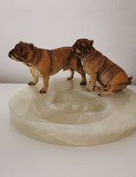 Dog ashtray - bronze sculpture artwork
