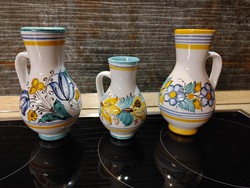 Kézzel festett vidám színű habán mintás vázák egyben