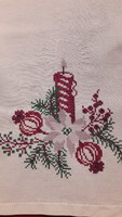 Pomegranate tablecloth with Christmas cross-stitch