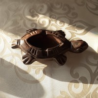 Turtle oriental wooden ashtray, feng shui symbol