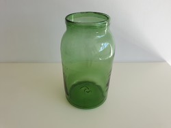 Old large-sized green huta jam jar dark green 5 liter home decoration