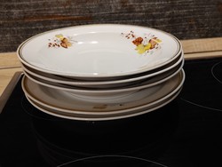 Hollóházi őszi avar használt porcelán tányérok 3 mély 2 lapos  pótlásra egyenként is