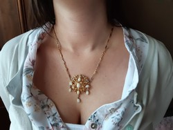 Bieder  arany collier Opál-gyémántokkal